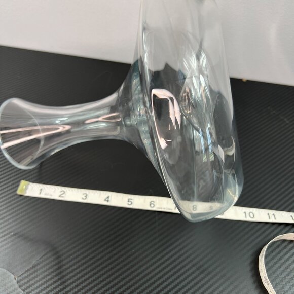 Glass Wine Decanter Carafe Vase Made In Germany Concave Bottom Wide Base - Picture 10 of 11